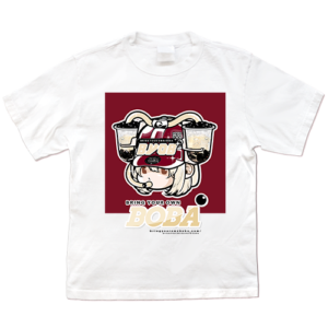 Boba Drink Hat Girl - Center Tee (Almond Milk Tea Flavor)