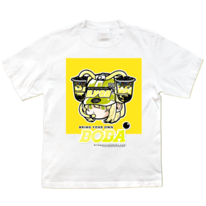 Boba Drink Hat Girl - Center Tee (Pineapple Fruit Tea Flavor)