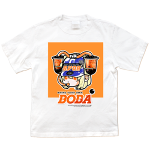 Boba Drink Hat Girl - Center Tee (Thai Tea Flavor)