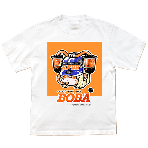Boba Drink Hat Girl - Center Tee (Thai Tea Flavor)