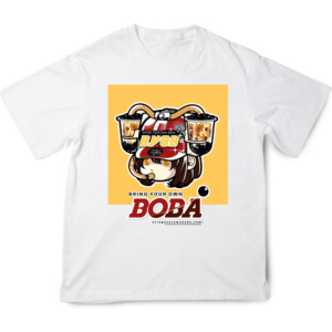 Boba Drink Hat Girl - Center Tee (Brown Sugar Flavor)