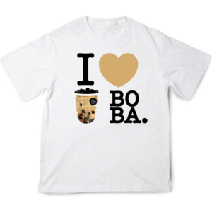 I LOVE BOBA (I ❤ BOBA) Tee (Classic Black Milk Tea Flavor)