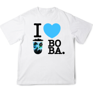 I LOVE BOBA (I ❤ BOBA) Tee (Butterfly Pea Tea Flavor)