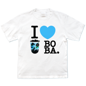 I LOVE BOBA (I ❤ BOBA) Tee (Butterfly Pea Tea Flavor)
