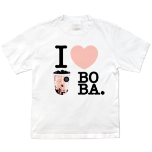I LOVE BOBA (I ❤ BOBA) Tee (Strawberry Milk Tea Flavor)